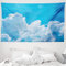 ABAKUHAUS Blau Weiss Wandteppich und Tagesdecke, Wolken und Himmel aus Weiches Mikrofaser Stoff Waschbar ohne Verblassen Digitaldruck, 230 x 140 cm, Blau Aqua