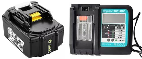 CYDZ® BL1850B Batteria 18V 5.0 Ah con caricabatterie DC18RC Sostituisce la batteria Makita BL1850B BL1850 BL1840B BL1840 BL1830B BL1830 BL1850 BL1835 BL1845 BL1815 con display LED