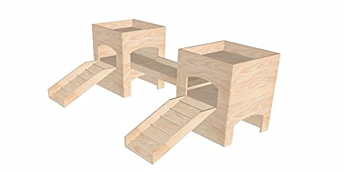 Generiq Zwei Turm Turm für Kaninchen Spielhaus Übung Kleintier Haus (grün)