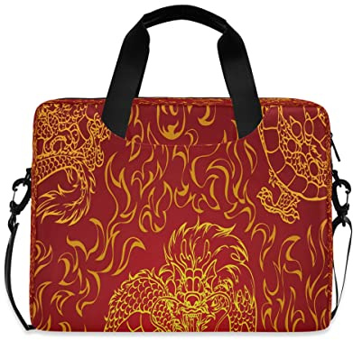 Mnsruu Dragon Animal Fire Laptop Case Bag Sleeve Briefcase Messenger Notebook Computer Bag Shoulder Strap Handle 13 14