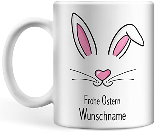 Tasse Eier sucht man nicht! Eier hat man!, Osterhasen-illustration Ostern Ostergeschenk Geschenk für Männer Frauen Kollegen (Frohe Ostern personalisiert)