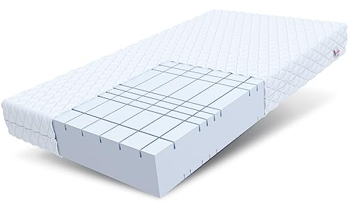 FDM Matratze 80x200 cm Härtegrad H4 Höhe 20 cm Kaltschaummatratze HR-Schaum 7 Komfortzonen mit Hypoallergenem Waschbarem Premium-Bezug Oeko-Tex Pearl MAX
