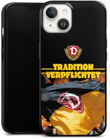 Silikon Hülle kompatibel mit Apple iPhone 14 Case schwarz Handyhülle SG Dynamo Dresden Fanartikel SGD