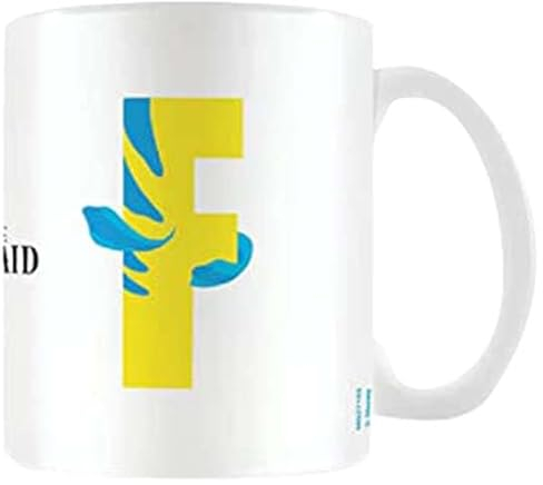 Disney Alphabet Personalised Mug (F for Flounder Design) 11oz Ceramic Coffee Mug in Presentation Disney Gift Box - Official Merchandise, Blue