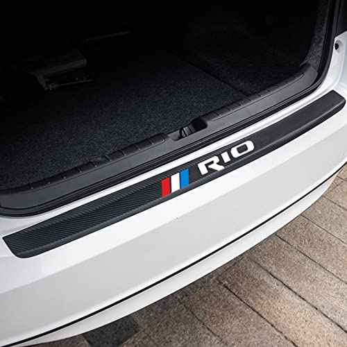 EAGLEG Auto Kohlefaser Stoßstangenschutz Aufkleber, für K-IA Rio 2 3 4 5 X-Line, Kofferraum Schutzbrett Ladekantenschutz Anti-Kratz Dekoration Zubehör,Black