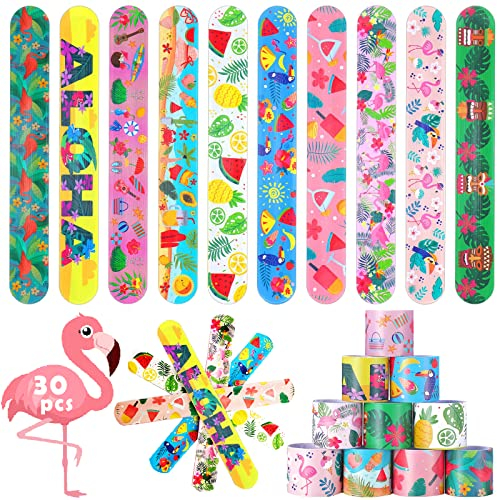 Acuiwer Schnapparmband 30 Stück Hawaii Slap Armbänder Kindergeburtstag Gastgeschenke Party Slap Bracelet für Kinder Mädchen Jungen