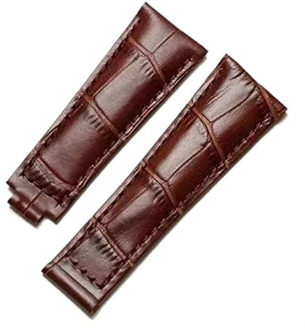 AEMALL Echtes Lederarmband für Rolex Water Ghost Daytona Yacht Logtype grünes Lederarmband 20 mm Schmetterlingsschnalle Uhrenarmband, 20 mm, Achat