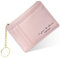 URAQT Geldbörse Damen, Mini PU Leder Portmonee für Herren und Frauen, Kleines Zipper Portemonnaie mit 8 Kartenfächern, Schmal Kurzer Geldbeutel Wallet Klein Brieftasche Schlanke Geldbörsen(Rosa)
