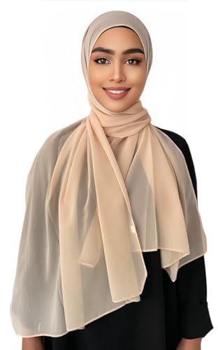 Hijab Kopftuch Muslimisches Kopftuch Chiffon kopftuch 180x70cm groß Islamisches Kopftücher für Damen & Mädchen