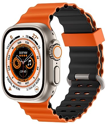 Higgs Cinturino Sportivo in Silicone Morbido Bicolore Compatibile con Apple Watch 38/40/41/42/44/45/46/49mm - per Serie Ultra /10/9 /8/7 /6/5 /4/3/2/1/SE2 - Perforato Traspirante - Donna/Uomo