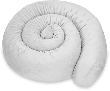 Totsy Baby Seitenschläferkissen Bettschlange Body Pillow 400 cm Minky - Kopfkissen lang Bettrolle Schlafkissen Nackenrolle Hellgrau