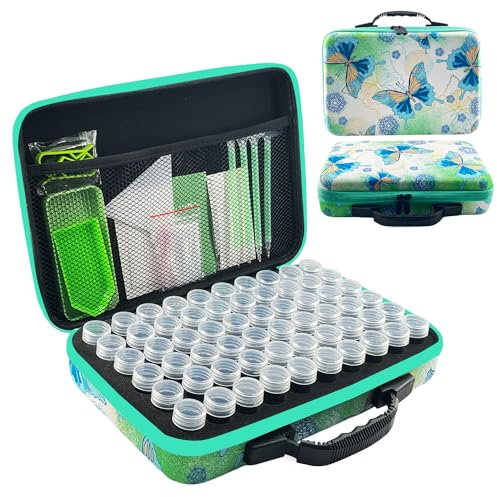 LIRUNQIU Diamond Painting Storage Containers, 60 Slots Diamond Art Accessories and Tools Kits Storage Box for Jewelry Beads