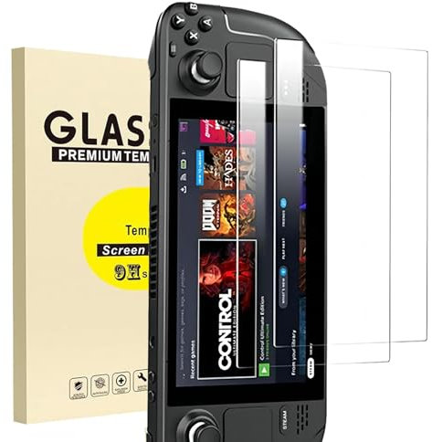 KNOXS 2 Stück Schutzfolie für Steam Deck OLED, Gehärtetem Glas [9H Anti-Kratzen] HD Klar Vollständige Displayschutzfolie Schutzglas Gaming-Handkonsolen Displayabdeckung