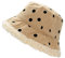 dy_mode Warme Damen Fischerhut Flauschige Wintermütze Gefütterte Bucket Hat - BH006 (DE/NL/SE/PL, Alphanumerisch, Einheitsgröße, BH006-HellbeigeDot)