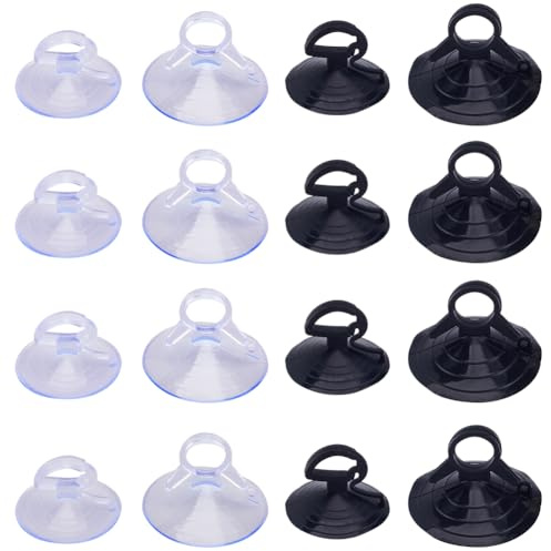 GORGECRAFT 32Pcs Car Glass Windshield Sunshade Suction Cups Diameter 35&45mm Small Pvc Sucker Car Window Suction Cup with Hole for Automotive Visor Hanging Things, Light Steel Blue&Black