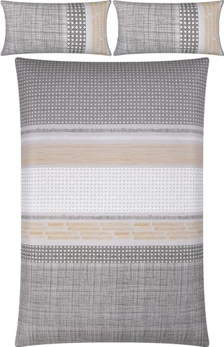 Erwin Müller Bettwäsche Seersucker grau Größe 1x 200x220 cm + 2X 40x80 cm