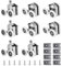 Aluminium Alloy Shower Door Rollers - 8pcs 23mm Replacement Wheels With Anti-Collision Block and Screws - Silent for Curved Bathroom Showerroom Doors