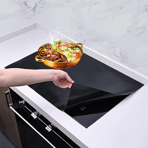 Kitchen Induction Hob Protector Mat,Cooktop Scratch Protector Heat Resistant Stove Cover BPA Free for Induction Stove Multifunctional Silicone Mats(54 x 90 cm)