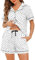 Sopesil Pyjamas for Women Shorts Sets Button Down Ladies Pjs Short Sleeve Soft SleepwearCute Loungewear Comfy with Pockets