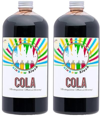 Rainbow Slush Sirup AZO FREI | 2x1 Liter Flasche | Konzentrat für Slushy Maker Eis Slushmaschinen Eismaschinen Getränke 1:5 bis 1:20 (2xCola)