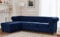Lisa Design William - Chesterfield Ecksofa Links - 4 Sitzplätze - aus Samt Nachtblau