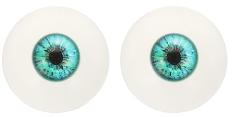 PATIKIL 32mm Safety Eyes,1 Pair Realistic Acrylic Eyes Plastic Half Eyeballs for Masks Halloween Props Art Craft, Green