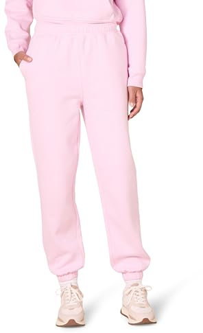 Amazon Essentials Pantaloni da Jogging a Vita Alta vestibilità Comoda (Disponibili in Taglie Forti) Donna, Rosa Pastello, S