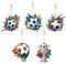 KiKiHong 5 Stück Diamond Painting Schlüsselanhänger,Fußball Diamond Art Painting Schlüsselanhänger,Malen nach Zahlen Diamond Painting Anhänger Schlüsselanhänger für Damen Herren Tasche