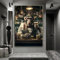KEMEIQI Tenant un verre de vin singe gorille abstrait fumer affiche d'art mural impression décor animal salon art toile peinture 50x70 cm sans cadre