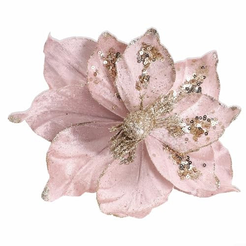 Glitzernder Weihnachtsstern, Weihnachtsbaumschmuck, hängende Dekoration für Weihnachtsbaum, Hochzeit, Party, Kranz, Dekoration (Rosa)