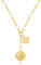 WOWORAMA Gold Coin Charm Necklace for Women Gold Plated Lucky Leaf Pendant Necklace Paperclip Link Chain Choker Necklaces