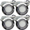 Rolux IP44 Möbel Einbauleuchte Leni 12V flach 4 x 2W LED-Einbaustrahler 55mm Lochausschnitt 160lm Chrom inkl. Kabel mit AMP Stecker 3000K Warmweiß