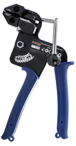 KATSU Tools Stainless Steel Cable Tie Gun, Metal Zip Tie Wrap Gun and Cable Tie Tool, One Hand Operation, Stainless Steel Cable Ties Tensioning and Cutting Tool