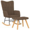 vidaXL Schaukelstuhl mit Hocker Schaukelsessel Schwingsessel Relaxstuhl Relaxsessel Ruhesessel Sessel Lounge Wohnzimmerstuhl Stoff Braun