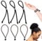 JIYIN 6 Pcs Adjustable Length Hair Ties for Thick Hair Afro Puff Black Women Girls, Silk Soft Ponytail Holder Puff Cuff Natural Hair Ties Loc Headband for Braided Kinky Curly Pineapples No-Slip Design