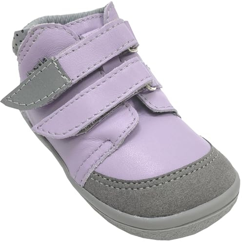 BEDA Barfußschuhe aus Glattleder in Flieder mit Klett & TEX Membran Jasmine V2 (Jasmine/Flieder, EU Schuhgrößensystem, Grundschulkind, Numerisch, Breit, 28)