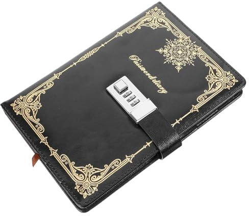 LALAFINA Vintage Style PU Cover Code Lock Notebook Journal with Detachable Design Secure Password Lock for Travel and Daily Journaling
