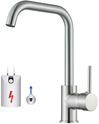 Niederdruck Armatur Küche, 360 ° Drehbare Wasserhahn Küche, Leicht zu Zerlegen und zu Waschen, Spültischarmatur für Boiler,Gebürstet