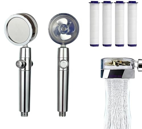Trissano Turbo Sense Duschkopf Hochdruck-Wasserspardusche, 360° drehbarer Handduschkopf mit Filter, Turbo-Spa-Duschkopf für ein unvergleichliches Duscherlebnis, energieeffizient