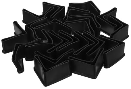Gadpiparty 20 Pièces Pieds Triangulaires en Fer Protecteurs De Pieds De Cadre De Lit Protecteur De Pieds en Forme De l Protecteurs De Pieds De Meubles Protège-Pieds De Chaise Caoutchouc Black