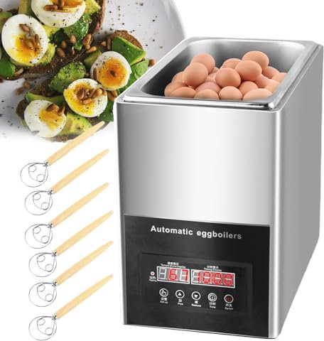 WJFTODAY Commercial Egg Boiler Machine 50 Eggs, Electric Egg Cooker with 6 Egg Beater, 9L Inner Cylinder Capacity Automatic Omelette Device for Soft, Medium Or Hard Boiled, Home Use