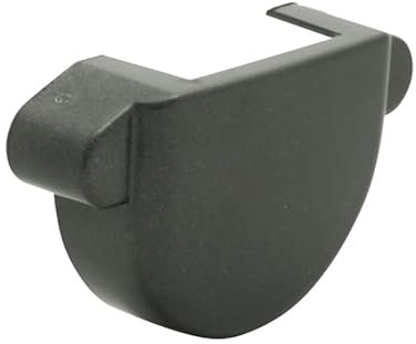 Marley Dachrinnenset aus PVC Dachrinnenteile RG 75 - Anthrazit-Metallic Regenrinnen System (Endstück)