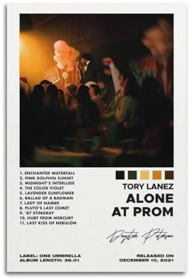 owengo Tory Lanez Poster Alone At Prom, Pop-Musik-Album-Cover, Wandkunst, Leinwanddruck für Wanddekoration, 60 x 90 cm, ungerahmter Stil
