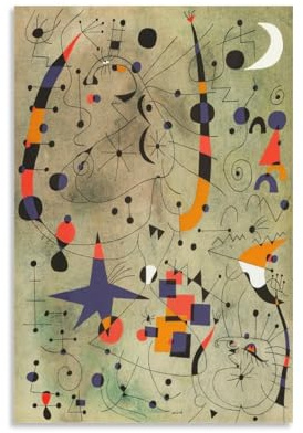 GAJUYL Berühmtes Gemälde-Poster Joan Miro, Kunstdruck, Tänzerin, Leinwanddruck, Kunstposter, Heimdekoration, Gemälde, ungerahmt, 40 x 60 cm