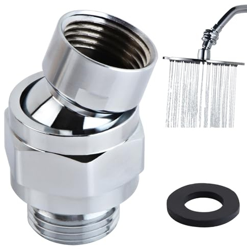 KEWAYO Kugelgelenkadapter, Duschkopf Regendusche Kugelgelenk, Duschkopf Kugelgelenkadapter, Schwenkkopf Duschbrause, Duschwinkel Adapter,Geeignet zum Anschluss von Duschköpfen und Wasserleitungen