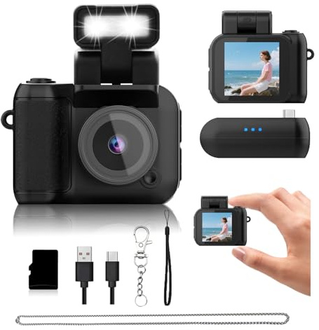 Mini Camera Keychain, Mini Retro Digital Camera, Action Cameras, Built-in 32GB Memory Card, Best Choice for Travel, Vlog Photography, Gift Giving