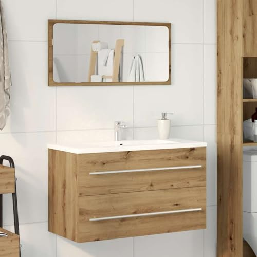 Snsowed Mobile Lavabo Bagno Artigianale 80x38,5x48 cm Legno Multistrato, Mobile Lavabo Bagno Salvaspazio