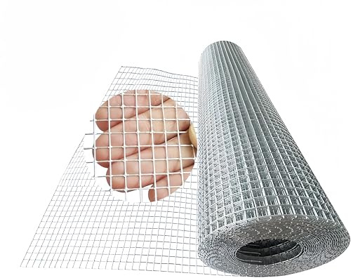 Verzinkte geschweißte Maschendraht-Rolle, 40,6 cm x 10,7 m, 0,6 cm (1/4 Zoll), 23 Gauge, Gartenzaun für Kaninchen, Hühner, Schlangen, Gophers, Waschbären und kleine Tiere, Käfig, Gehege