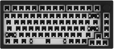 Akko 5075B Benutzerdefiniertes Gaming-Tastatur-Set, schwarz, 75 % VIA, Multi-Modi, Dichtungshalterung, Barebones, mechanische Tastatur, VIA, programmierbar mit RGB-Hintergrundbeleuchtung