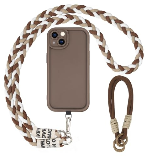 AICISINGN Handyhülle für iPhone 14 Plus Hülle mit Band und Armband, Handykette Schutzhülle mit Schnur Kordel zum Umhängen TPU Weiche Cover Case für iPhone 14 Plus, 04